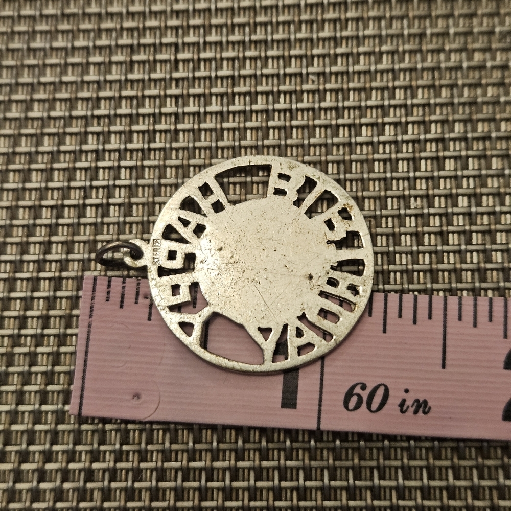 Vintage sterling silver happy birthday pendant charm - Picture 4 of 5